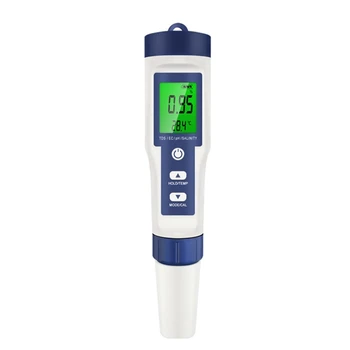 5 В 1 Измеритель температуры TDS / EC / PH / SALT / Salinity Тестер для монитора качества воды для аквариумного кислотиметра