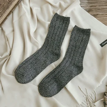5 пар мужские носки осень зима хлопок ретро сплошной цвет толстая линия нейтральная трубка носки мужские носки бесплатный размер смешанный пакет