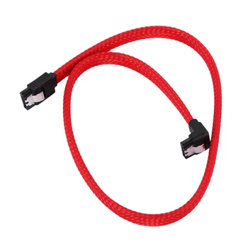 50 см SATA 3.0 III SATA3 7-контактный кабель для передачи данных под прямым углом 6 Гбит/с SSD кабели HDD жесткий диск и шнур передачи данных с нейлоновой оболочкой (красный)