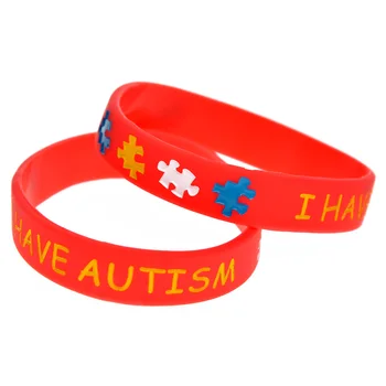 50 шт. У меня аутизм силиконовый резиновый браслет многоцветный браслет с логотипом головоломки детский размер