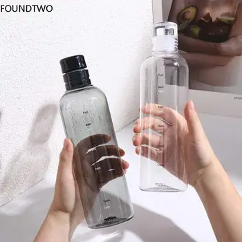 500 / 700 мл PC Пластиковая спортивная бутылка для воды Большая емкость Герметичность с отметкой времени Творческие чашки для воды