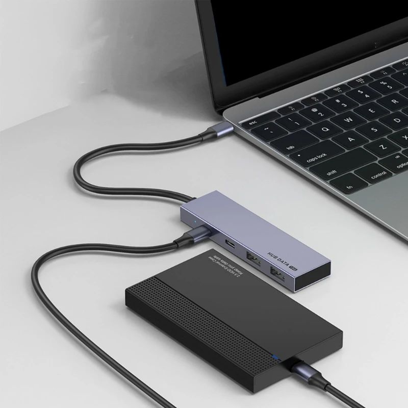 16FB 4-портовый эффективный адаптер USB C Концентратор 10 Гбит/с для ноутбука Разветвитель USB C на USB C - 1