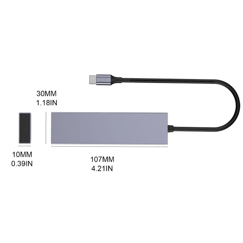 16FB 4-портовый эффективный адаптер USB C Концентратор 10 Гбит/с для ноутбука Разветвитель USB C на USB C - 5
