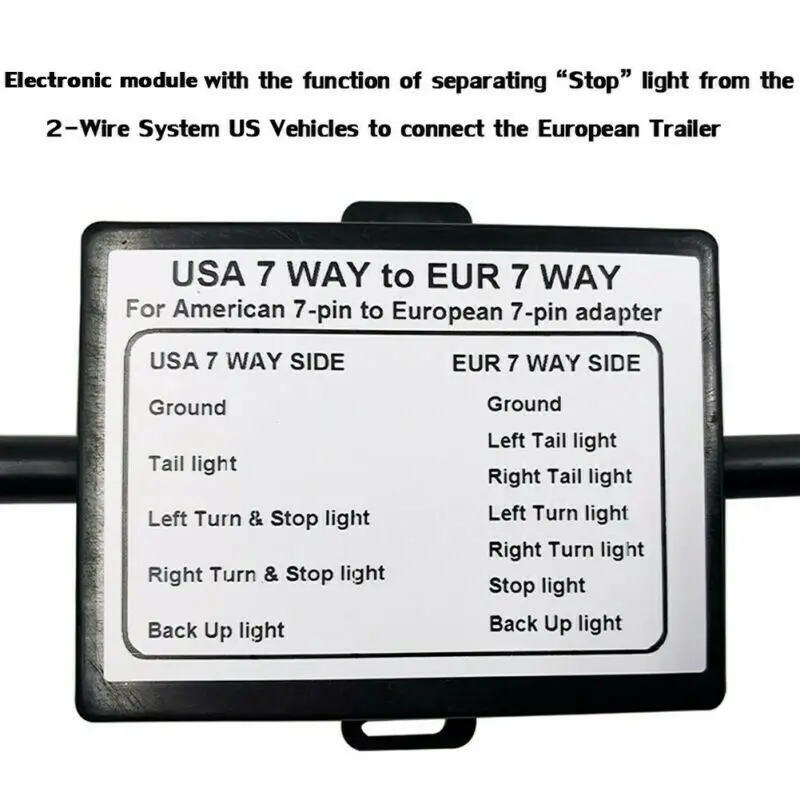 США в ЕС Конвертер света прицепа 7-контактная розетка США в ЕС 7-контактная круглая вилка - 4