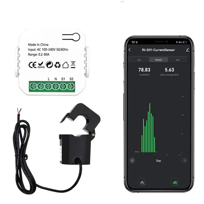 1 ~ 6 шт. Tuya Smart Socket Switch Module KWh Meter Energy Monitor Timer 16A Поддержка перегрузки Home Alexa - 2