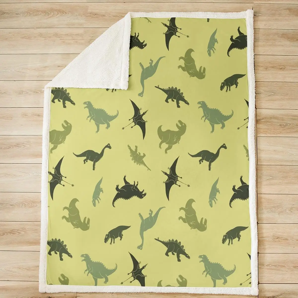 Camo Dinosaur Throw Blanket Армейское зеленое камуфляжное одеяло для кровати для детей, мальчиков, подростков, декор комнаты, дикие животные, флисовое одеяло - 1