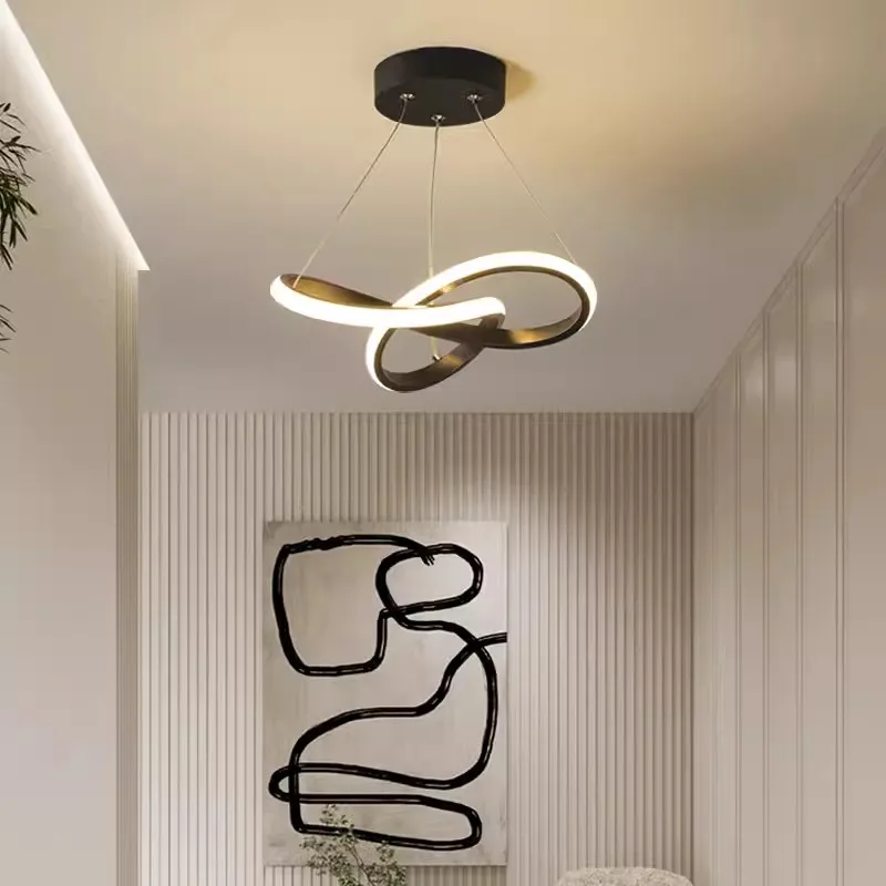  светодиодная лента проход подвесной светильник современный минималистичный светильник для гостиной для балкона вход лестница домашний декор светильники светодиодный блеск - 0