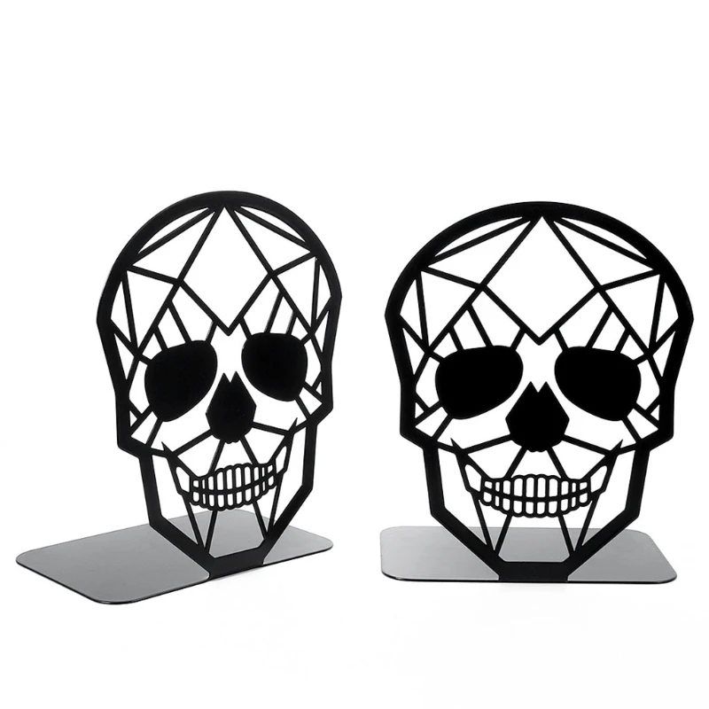 Dropship Hollow Skull Настольные нескользящие подставки для книг Искусство Декоративный железный стол Конец книги Металлическая книжная опора для полок для книг - 2