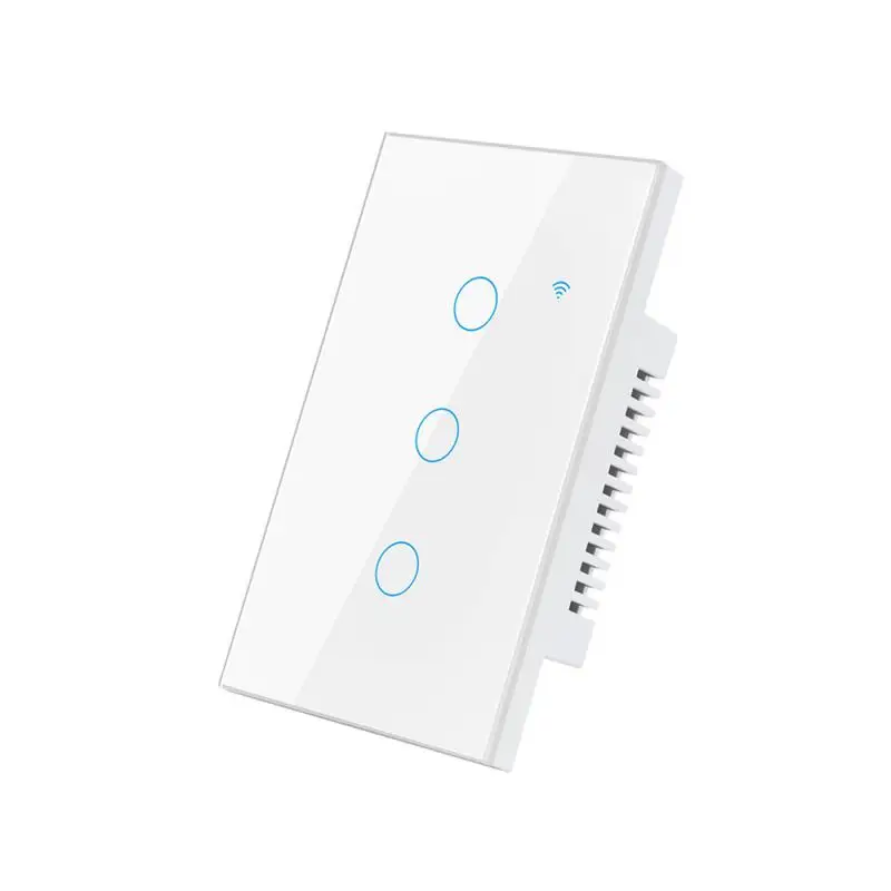 Tuya WiFi Умный выключатель света США Нейтральный провод / Нет Нулевой провод Требуется Настенный сенсорный переключатель типа 120 Работа с Alexa, Home - 2