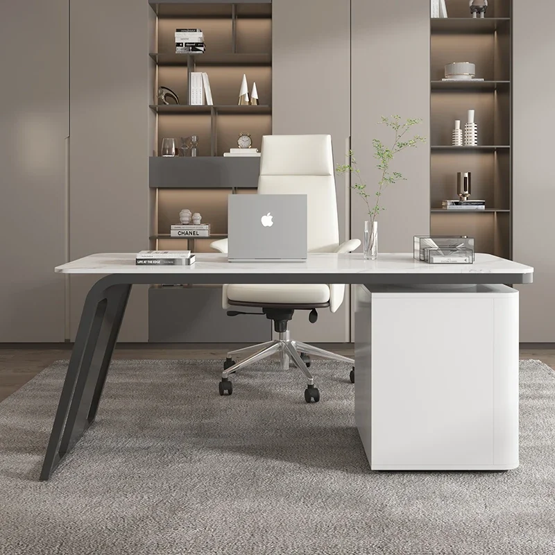 Минимализм, светлый и рок-стол, рабочий стол, роскошный дизайнерский офисный стол - 0