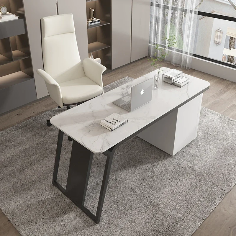 Минимализм, светлый и рок-стол, рабочий стол, роскошный дизайнерский офисный стол - 2