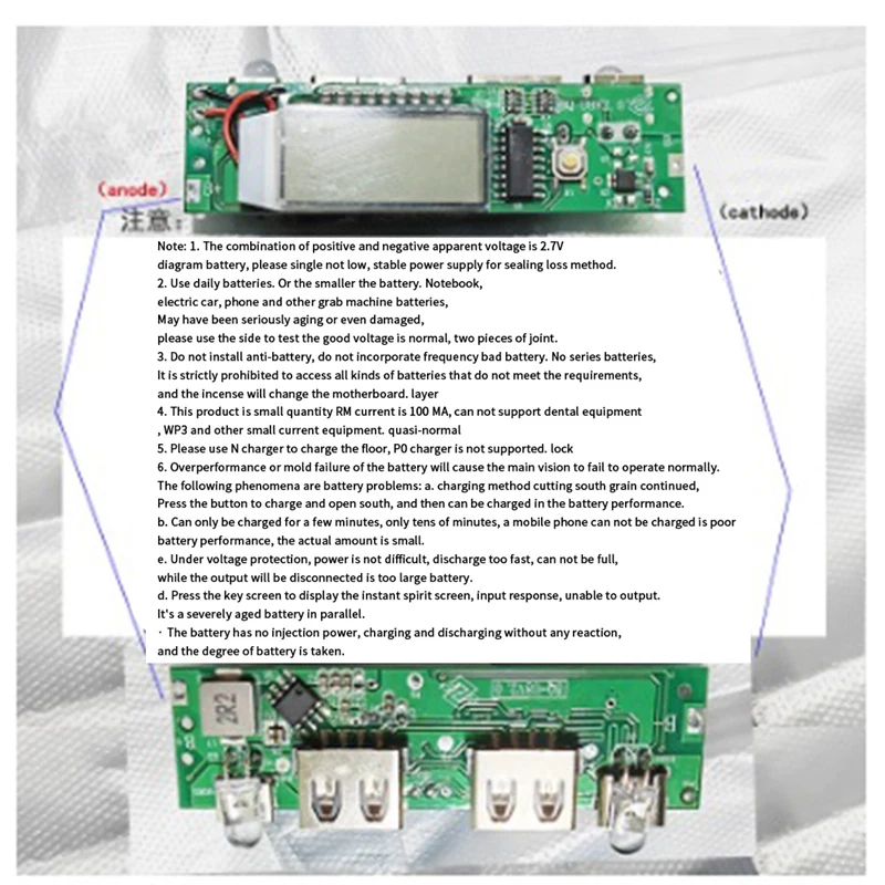  Материнская плата Светодиод Двойной USB 5 В 2,4 А Печатная плата Micro / Type-C USB Power Bank 18650 Зарядный модуль - 2