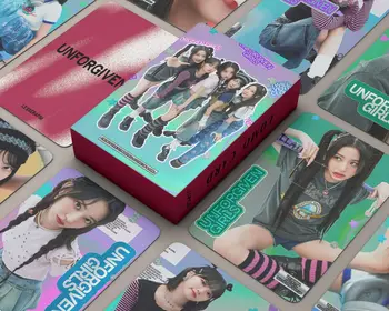 55Pcs Kpop LE SSERAFIM Новый альбом UNFORGIVEN Girl Group Открытка Ломо Карты HD Фотокарта Симпатичная Печать Открытка Плакат Для Фанатов Подарок