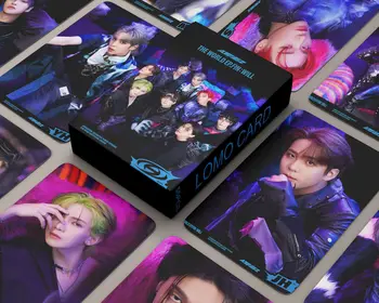 55Pcs/Set Kpop ATEEZ Lomo Cards Фотокарты Новый альбом THE WORLD EP. FIN : WILLHD Печать Карта Плакат Наклейка Группа Фанаты Подарки