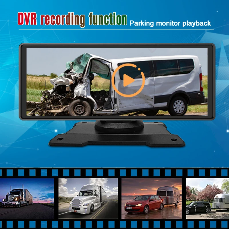 Портативный 9-дюймовый CarPlay Android Авто Авто Радио Мультимедиа Видеоплеер HD Сенсорный экран Приборная панель Поддержка видеорегистратора Камера заднего вида - 2