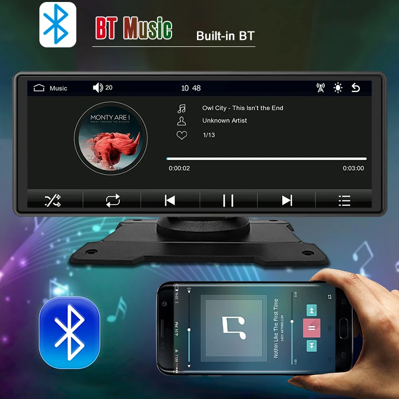 Портативный 9-дюймовый CarPlay Android Авто Авто Радио Мультимедиа Видеоплеер HD Сенсорный экран Приборная панель Поддержка видеорегистратора Камера заднего вида - 5