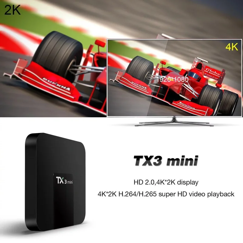 Tx3 mini TV Box 2024 Android 7.1 HDR10 HD 4K 3D H.265 Amlogic S905 WIFi 4G Iptv Смарт-медиаплеер 2 ГБ 64 ГБ ТВ - 2