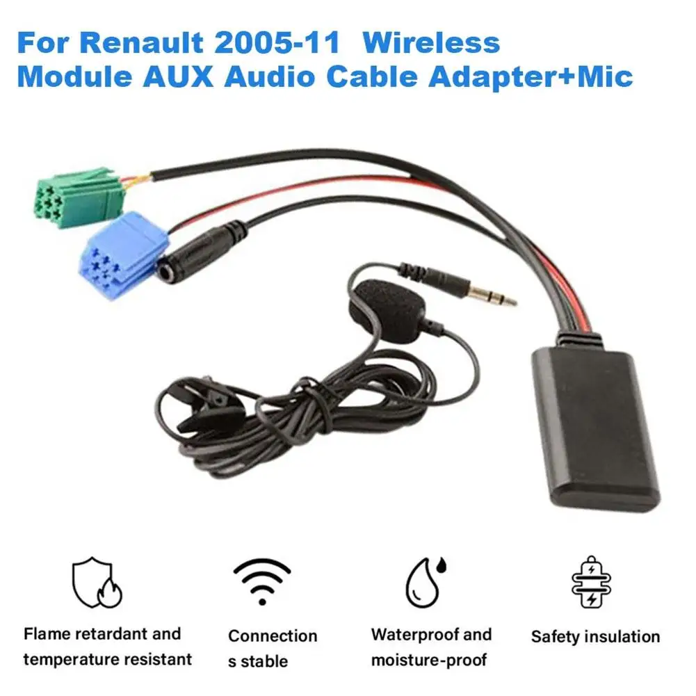 Автомобильный модуль Bluetooth AUX Аудио Кабель Адаптер С микрофоном Громкая Связь MP3 Музыкальный адаптер для Renault Обновление списка радио Z4W1 - 0
