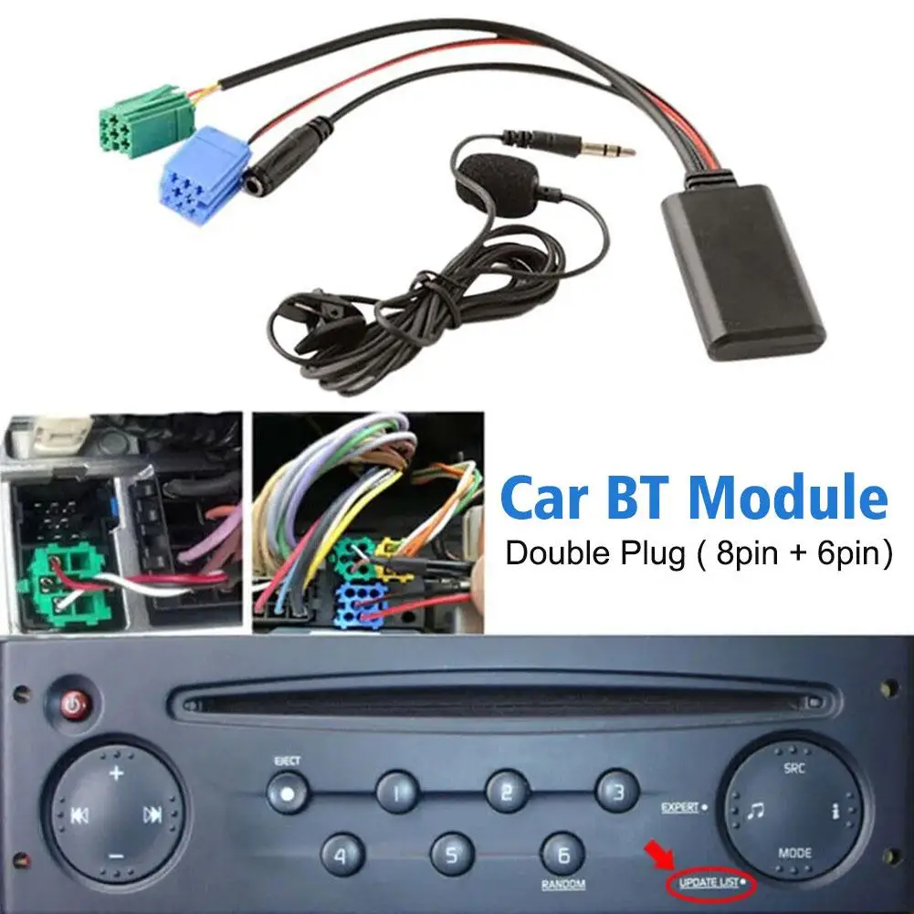 Автомобильный модуль Bluetooth AUX Аудио Кабель Адаптер С микрофоном Громкая Связь MP3 Музыкальный адаптер для Renault Обновление списка радио Z4W1 - 1
