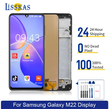 6,4-дюймовый дисплей для Samsung Galaxy M22 4G M225 M225F / DS ЖК-дисплей Дигитайзер в сборе с инструментами и темперированной пленкой