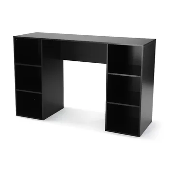 6-кубовый компьютерный стол для хранения, настоящий черный дуб