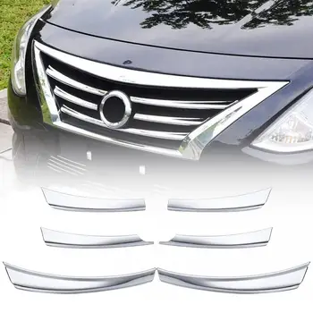 6 шт. Передняя сетчатая решетка радиатора автомобиля Накладка на бампер для Nissan Sunny Versa 14-17 2019