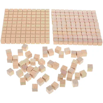 61 шт. Детский математический куб Детский учебный материал Ученик Математическая операция Куб Деревянный математический куб Математические блоки