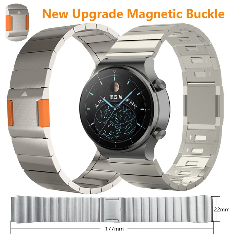 22 мм Ремешок для часов Huawei Watch 4 4Pro GT2 3Pro Металлический браслет Correa для Amazfit GTR 4 3 3 Pro 2e Bands Galaxy Watch 46 мм S3 - 0