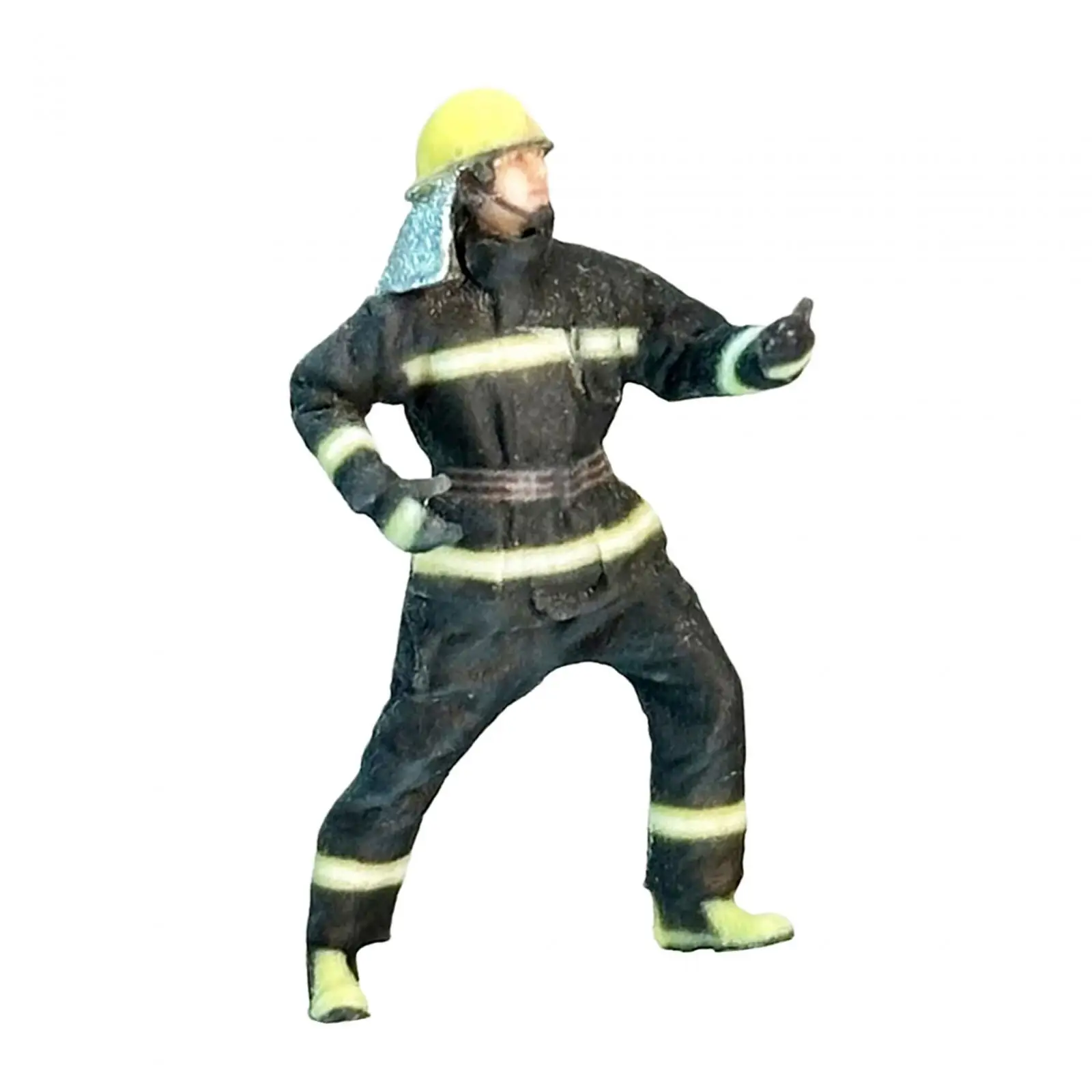 Диорама Фигура Раскрашенные пожарные Игровой набор Миниатюрная модель для проектов DIY Коллекции настольных украшений Микро Ландшафт S Gauge - 2