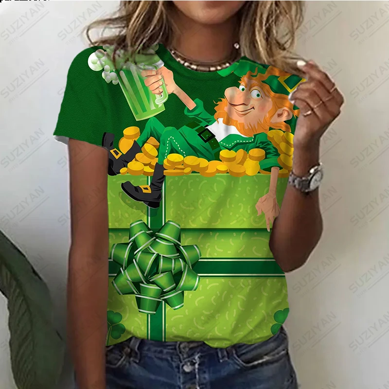 Личность 3D Цветочный принт С коротким рукавом Топ Мода Повседневная футболка Harajuku Женская футболка Y2k Пуловер для девочек с круглым вырезом - 3