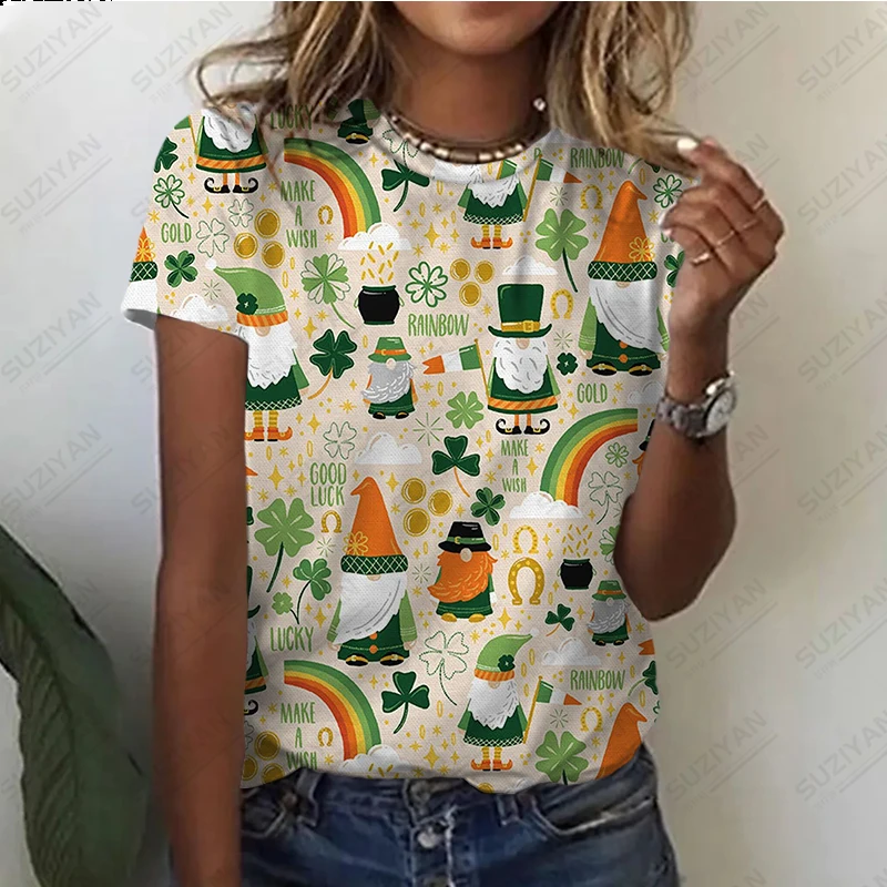 Личность 3D Цветочный принт С коротким рукавом Топ Мода Повседневная футболка Harajuku Женская футболка Y2k Пуловер для девочек с круглым вырезом - 5