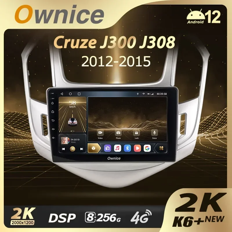 Ownice K6+ 2K для Chevrolet Cruze J300 J308 2012 - 2015 Авто Радио Мультимедиа Навигация Стерео GPS Android 12 Нет 2din 2 Din DVD - 0