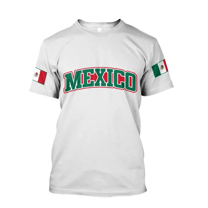Mexico Eagle Графические футболки Модная футболка с 3D-принтом для мужчин Национальный флаг Harajuku Оверсайз с коротким рукавом Досуг Футболки с круглым вырезом - 3