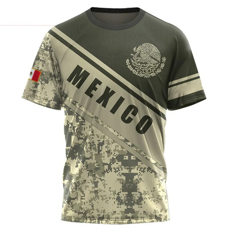 Mexico Eagle Графические футболки Модная футболка с 3D-принтом для мужчин Национальный флаг Harajuku Оверсайз с коротким рукавом Досуг Футболки с круглым вырезом - 4