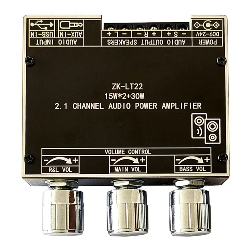 ZK-LT22 5.1 Bluetooth Усилитель Плата Двойной 15 Вт 2.1 Канальный усилитель Плата с сабвуфером 30 Вт Для звуковой коробки - 0