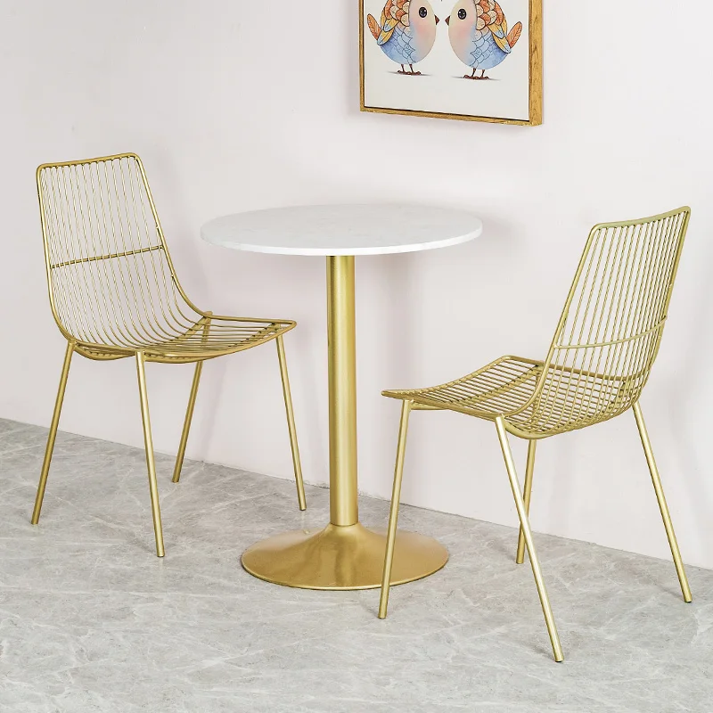 Металл Золотые стулья для столовой Роскошный Relax Accent Nordic Кухонные стулья Современный салон Шезлонг Pliante Мебель для дома MQ50KT - 0