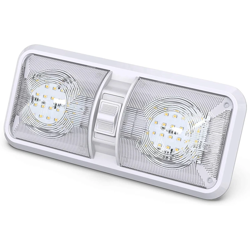48 LED 5 Pack RV Светодиодный потолочный двойной купольный светильник с переключателем для автомобиля / RV / прицепа / кемпера / лодки, - 2