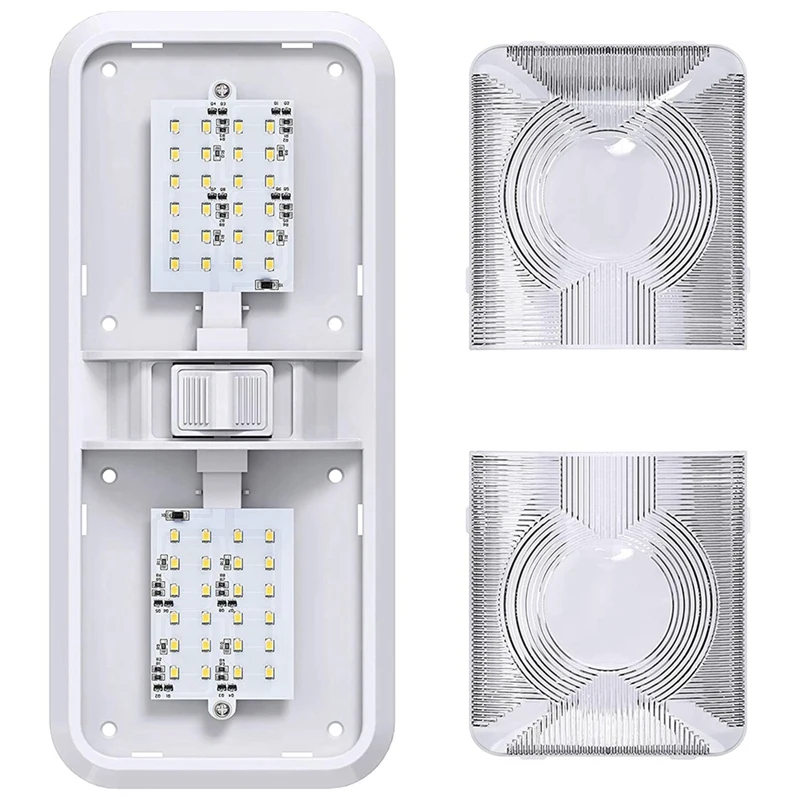 48 LED 5 Pack RV Светодиодный потолочный двойной купольный светильник с переключателем для автомобиля / RV / прицепа / кемпера / лодки, - 4