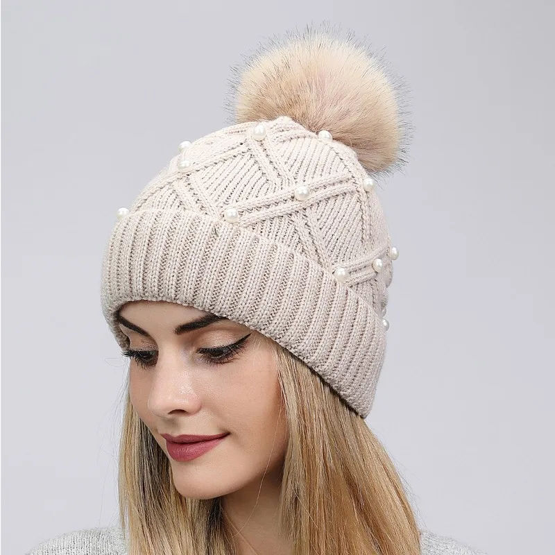 шерстяная вязаная шапка осень и зима защита от холода и теплая шапка утолщенная универсальная дорожная шапка для похудения для лица оптом - 0