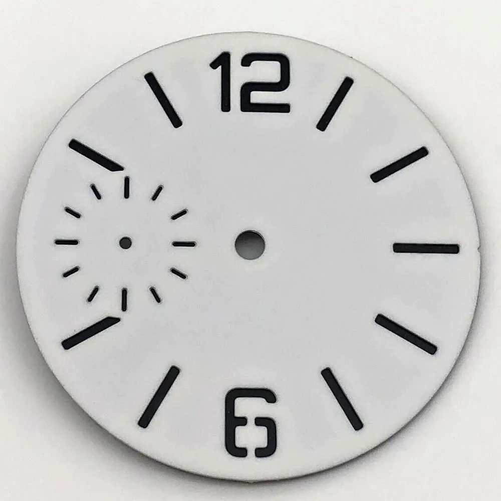 Детали часов 38,5 мм Стерильный циферблат Зеленый Светящийся Посадка ETA6497 механизмом Seagull ST3600/3620 - 4