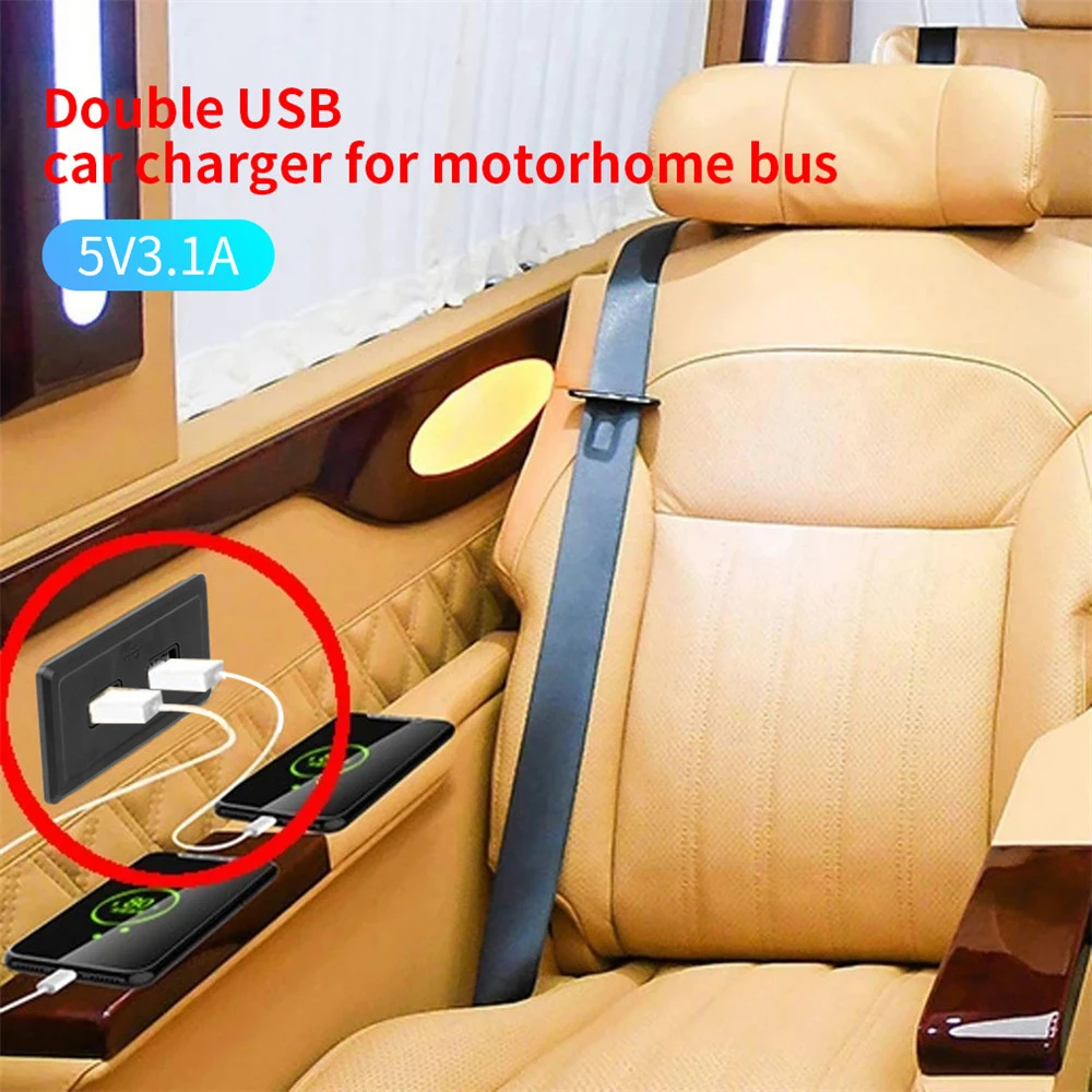  Двойной USB-разъем для зарядного устройства 4,8 А 3,1 А 12 В для универсального авто грузовика ATV Лодка Авто Дом на колесах Автобус 2,1 А 2,4 А Автомобильная мебель Зарядное устройство Розетка - 5