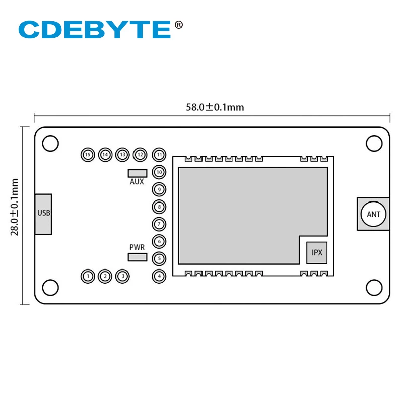 E31-433TBH-01 Тестовая плата USB to TTL AX5243 30 дБм 433 МГц FEC IoT Модуль беспроводного приемопередатчика CDEBYTE - 2