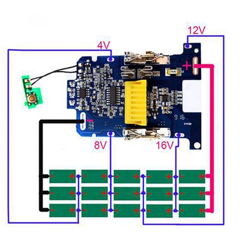 6 шт. BL1830 Литий-ионный аккумулятор BMS PCB Плата защиты от зарядки для электроинструмента Makita 18 В BL1815 BL1860 LXT400 Bl1850 - 3