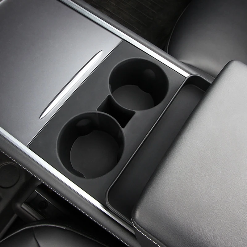  Автомобильный ограничитель воды с центральным управлением, цельная силиконовая подушка для держателя стакана для воды для Tesla Model3 Y 2021-2023 - 0