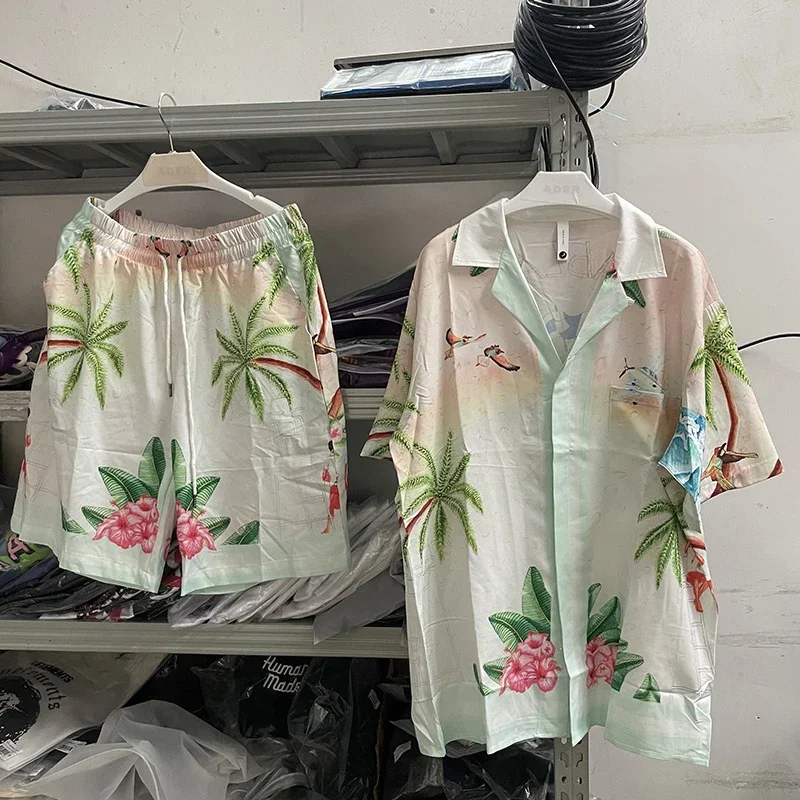 Новая морская волна Касабланка Кокосовая пальма Рубашки Мужчины Женщины Гавайская рубашка Футболка - 0