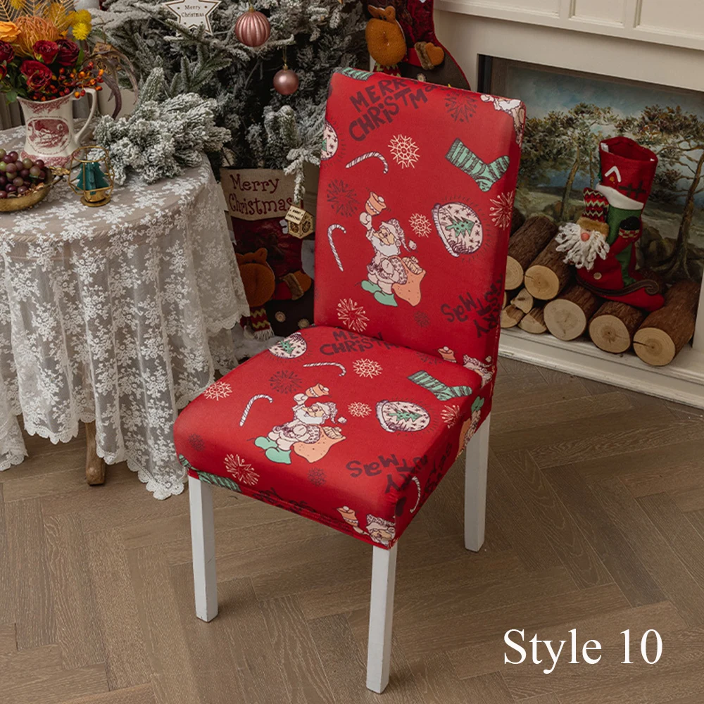 Рождественский фестиваль Декоративный эластичный чехол для стула Красочный многостильный пыленепроницаемый обеденный стул Задняя крышка Популярные товары для дома - 2
