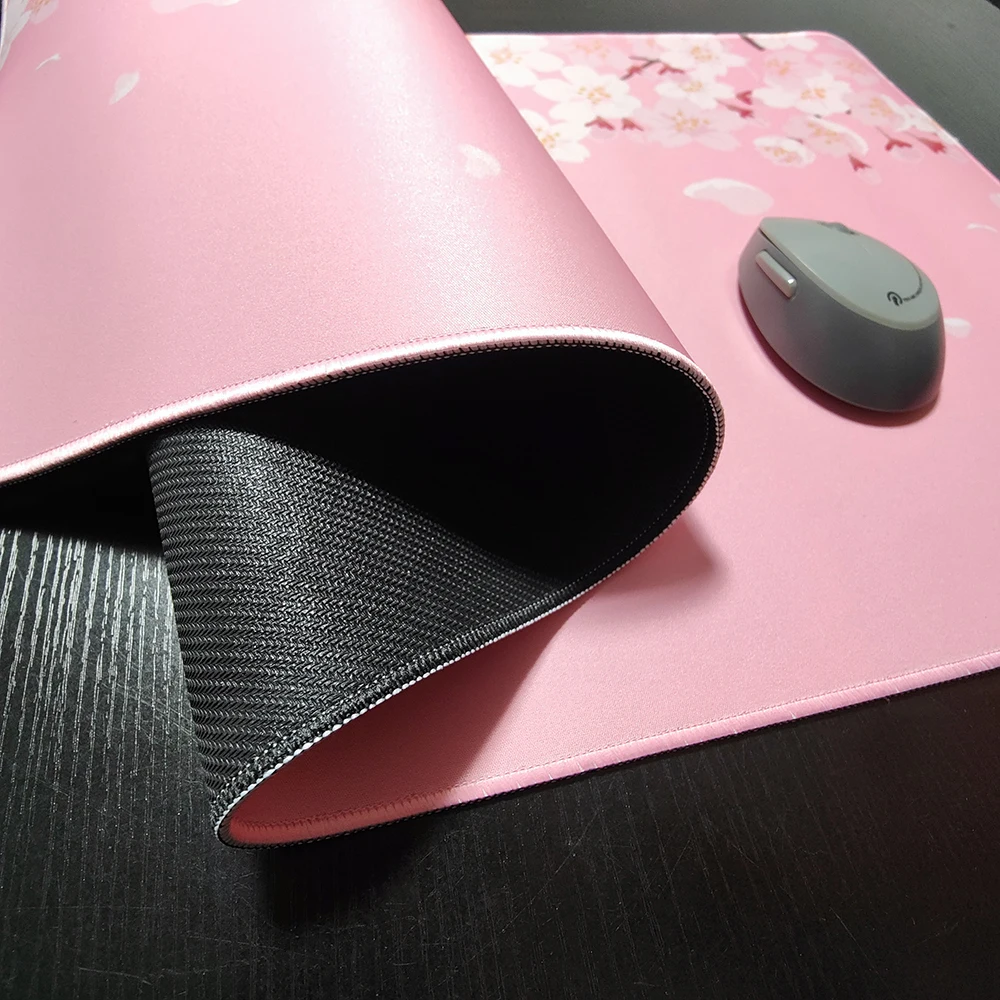 коврик для мыши Женщины Розовый Цветок Коврик для мыши Большой настольный коврик XXL Аксессуары для домашнего стола Симпатичный Kawaii Высококачественный резиновый противоскользящий низ - 2