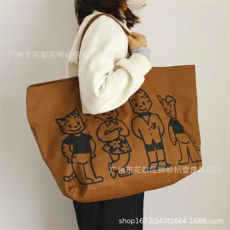 Новая сумка Miniso Kawaii Snoopy Двухкомпонентная нейлоновая сумка-тоут Мультяшная модная сумка для девочек Сумка через плечо Сумка для покупок большой емкости Сумка через плечо - 0