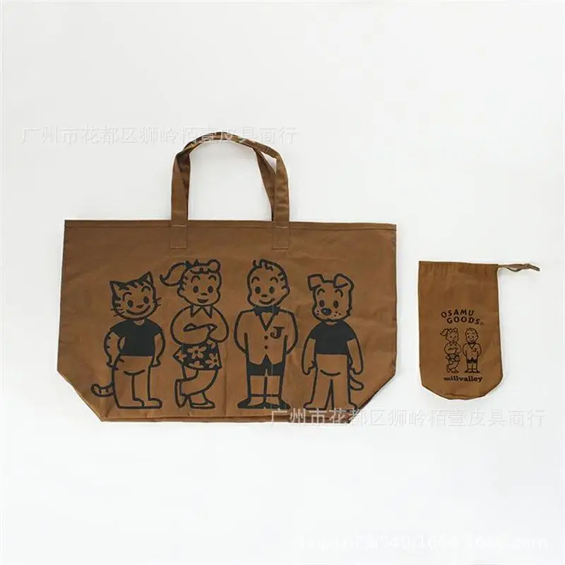Новая сумка Miniso Kawaii Snoopy Двухкомпонентная нейлоновая сумка-тоут Мультяшная модная сумка для девочек Сумка через плечо Сумка для покупок большой емкости Сумка через плечо - 3