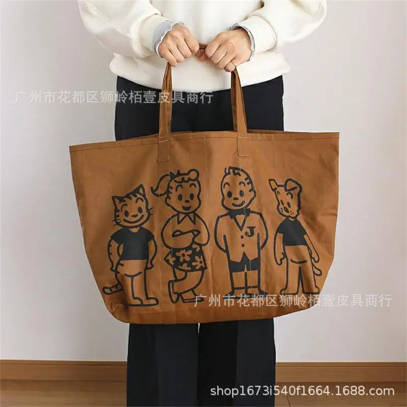 Новая сумка Miniso Kawaii Snoopy Двухкомпонентная нейлоновая сумка-тоут Мультяшная модная сумка для девочек Сумка через плечо Сумка для покупок большой емкости Сумка через плечо - 4